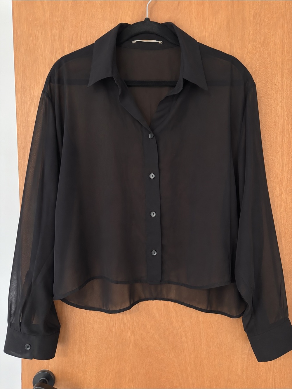 Abercrombie & Fitch Black Sheer Blouse | Button-Down | Size S/M